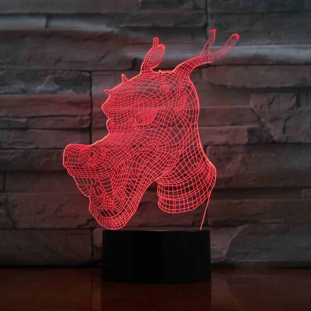 3D визуальная светодиодная лампа меняющая цвет сенсорный переключатель Luminaria