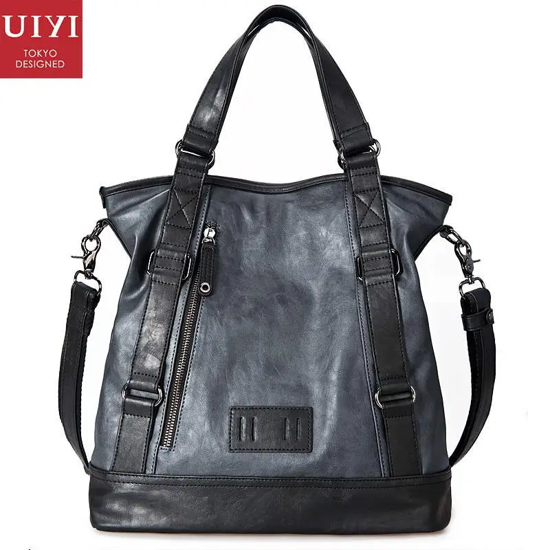 

UIYI Design Handbag Messenger Men Crossbody Bags PU Leather Casual Tote Purse Male Business Single Shoulder Bag Versatile 140037