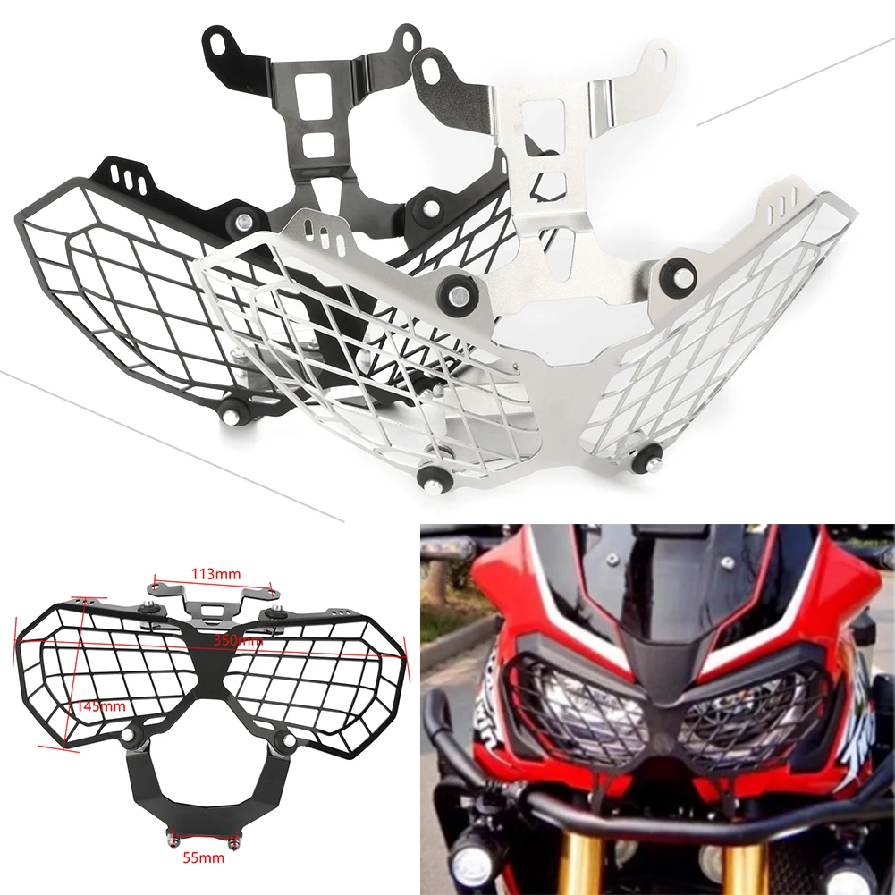

Motorcycle Headlight Lens Guard Protector Cover for HONDA CRF1000L AFRICA TWIN 2016 2017 2018 Stainless Steel