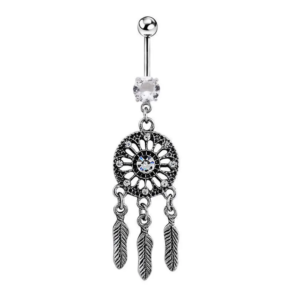 

HOT Selling Austria Crystal Surgical Steel Dream Catcher Belly Button Rings Navel Piercing Pircing Ombligo Nombril