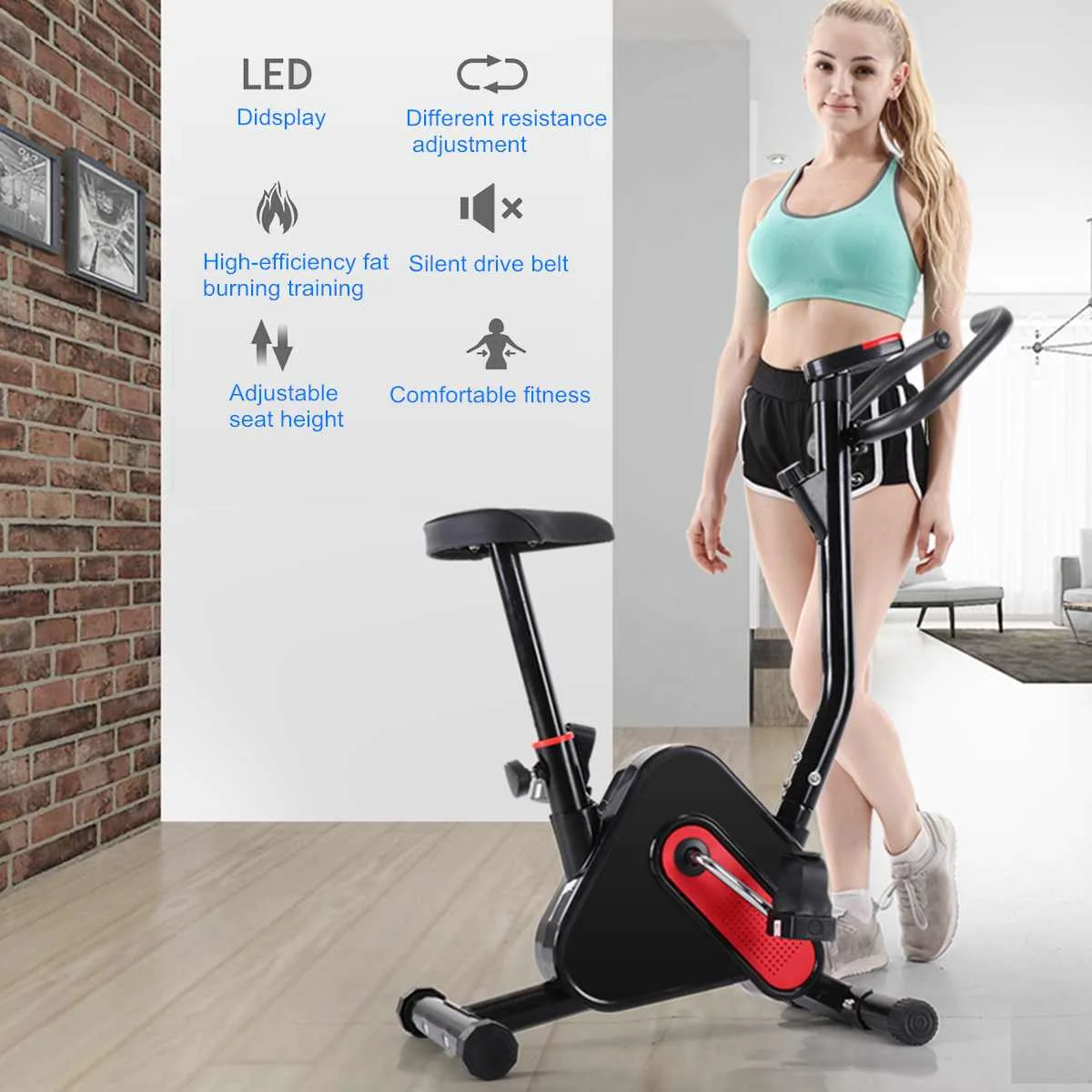 

Indoor LED Display Bicycle Fitness Exercise Bike Home Cycling Trainer Stationary Body Building Fitness Equipment Cardio Tools