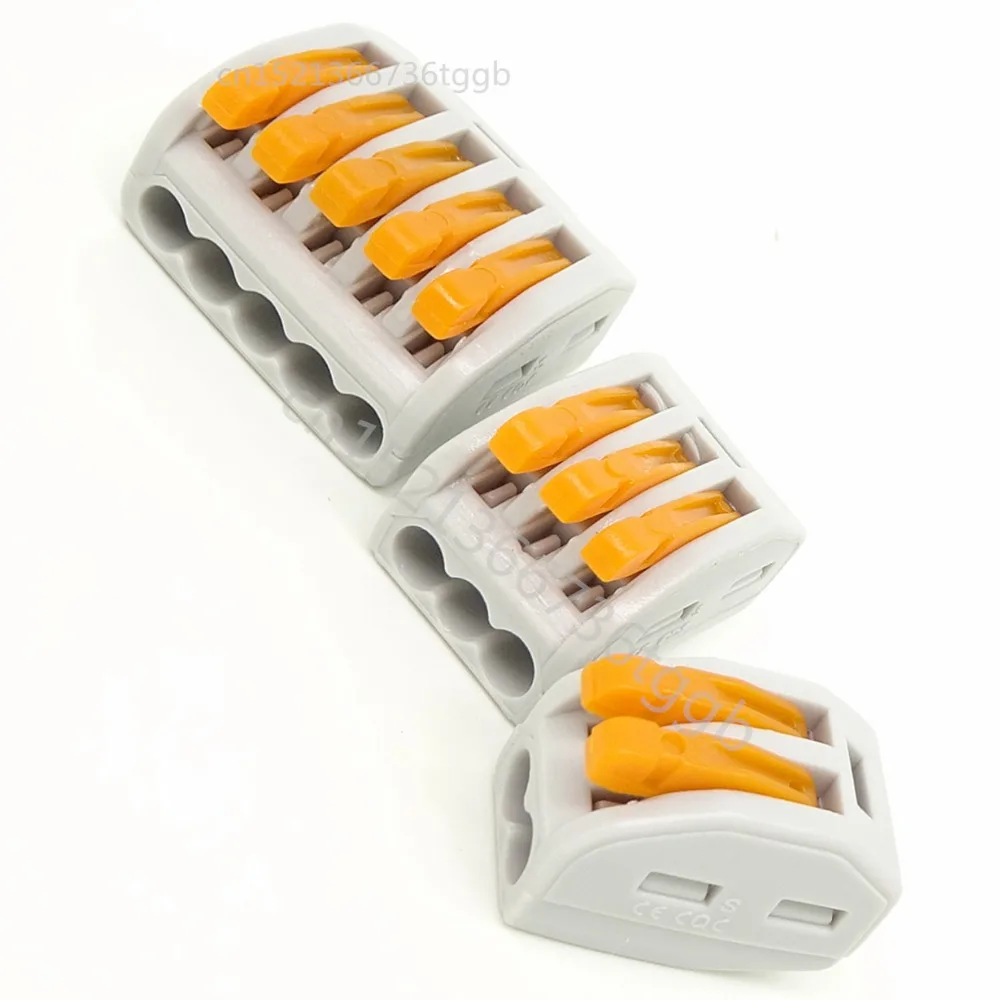 

2pcs universal wire connector terminal block Quick connector 2 hole 3 hole 4 hole 5 hole soft and hard wire connector wire Press
