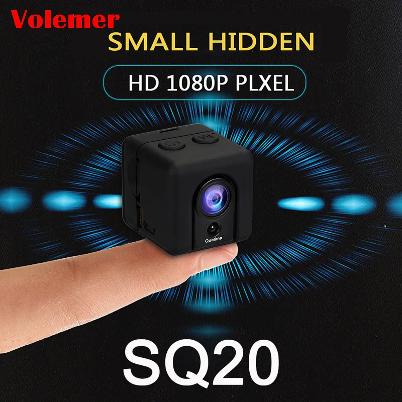 Volemer мини-камера SQ20 супер микро Full HD 1080p DV Спорт экшен камера рекордер Автомобильный dvr рекордер DV камера 155 градусов