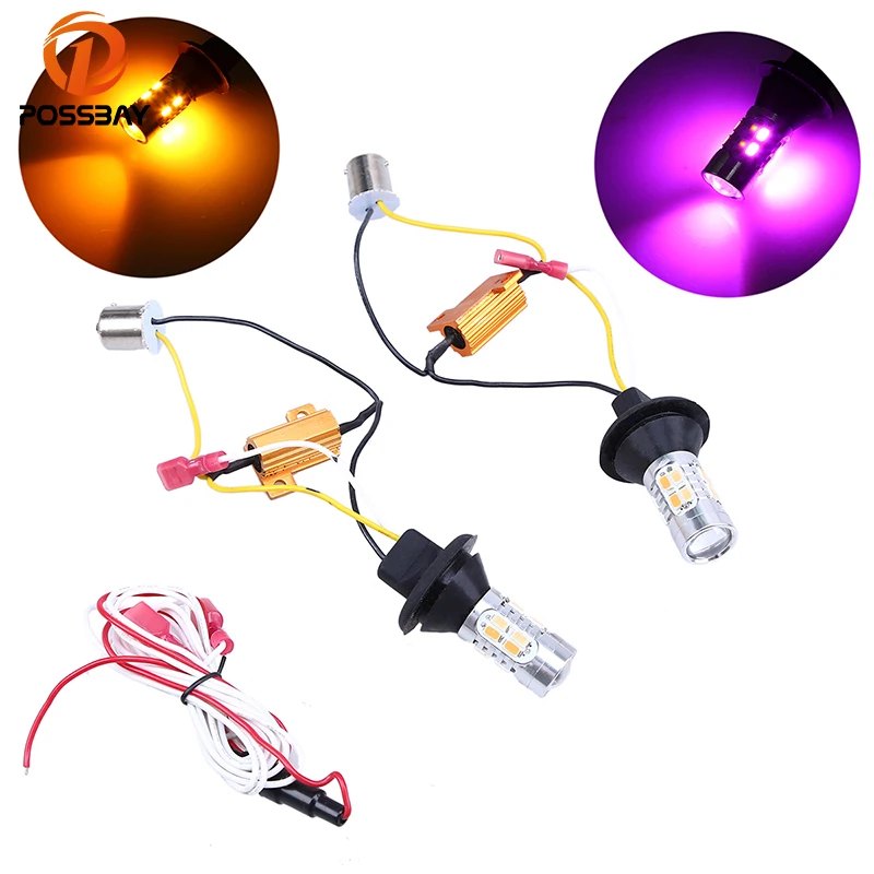 POSSBAY 1156 20SMD светодиодный светильник розовый/красный/голубой/синий/белый желтая лампа поворота сигнальные огни Canbus Декор дневного света
