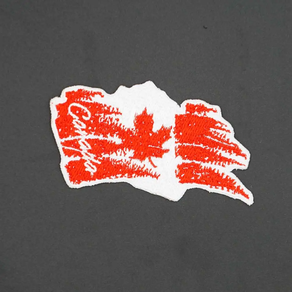 

CANADA FLAG Embroidered punk biker Patches IRON ON BACKING Clothes Stickers Apparel Accessories Badge