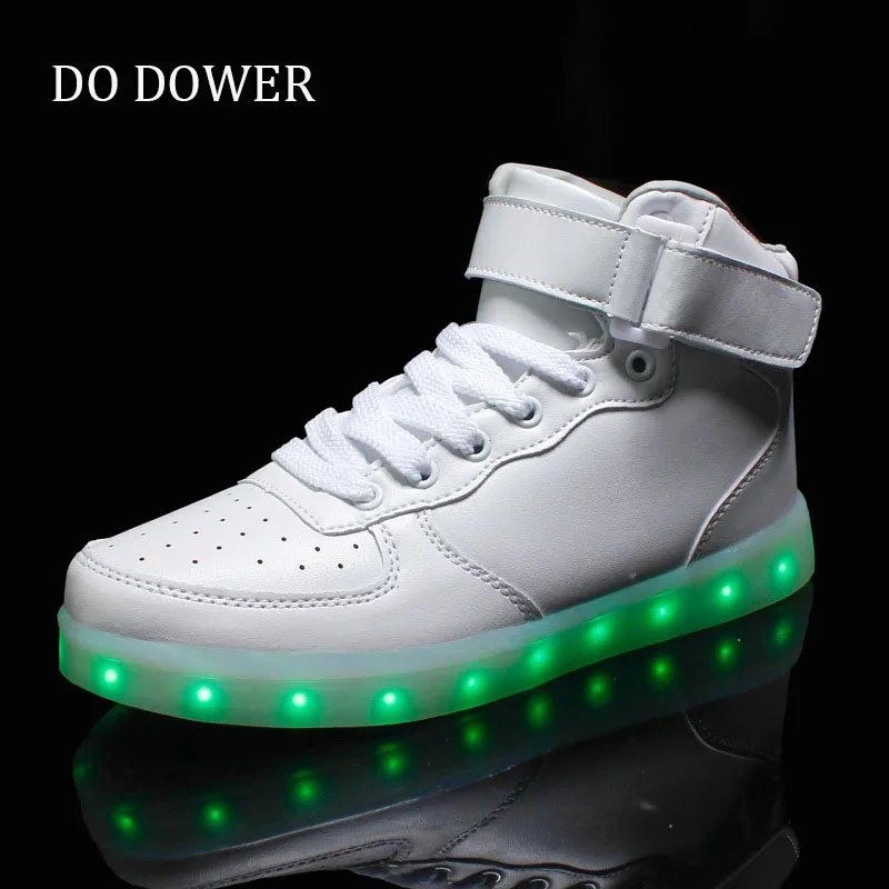 

LED Flashing Shoes Light Up Luminous Sneakers Shoes Children Glowing Sneakers Children Led Slippers Neon Basket Sneaker *&
