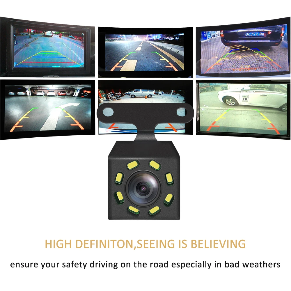 AZGIANT HD 8 светодиодный видеорегистратор для вождения, камера заднего вида с функцией ночного видения, водонепроницаемый ударопрочный