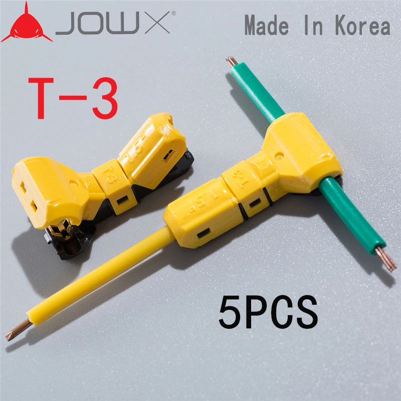 

T-3 5PCS Wire Cable Connector Terminals Crimp Scotch Lock Quick Splice Electrical 16-15AWG 1.5mm2 Family lights wiring Kit Tool