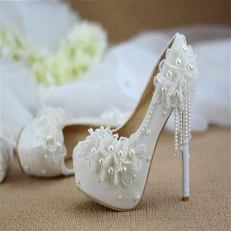Свадебные туфли; вечерние модельные туфли с жемчугом для невесты; женская обувь на высоком каблуке; пикантные женские туфли с закрытым носком; Серебристые туфли со стразами; размеры 34-43