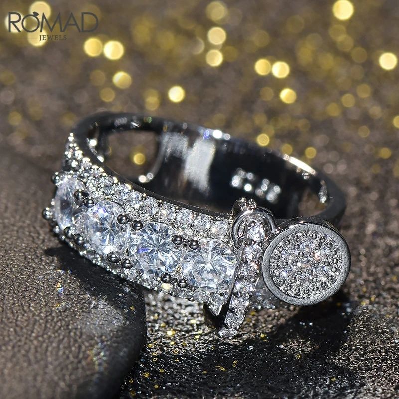 

ROXI Luxury Zircon Engagement Ring Vintage Rose Gold /Silver Wedding Rings For Women Fashion Jewellery Gift Bijoux bague femme