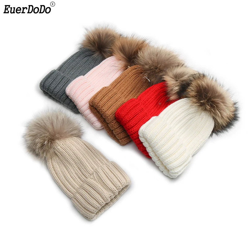 

Matching Mother Daughter Hats Christmas Knitted Hat For Kids Autumn Winter Family Hat Mother & Kids Matching Outfits
