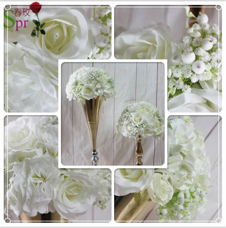 SPR hohe qualität 10 teile/los künstliche blume hochzeit dekoration mittelpunkt hintergrund hochzeit tafelaufsatz blume ball