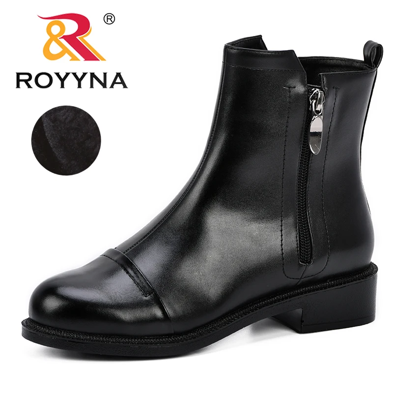 

ROYYNA New Fashion Women Boots Microfiber Ankle Boots Pointed Toe Shoes Woman Flat Heels Lady Shoes Comfortable Zapatos De Mujer