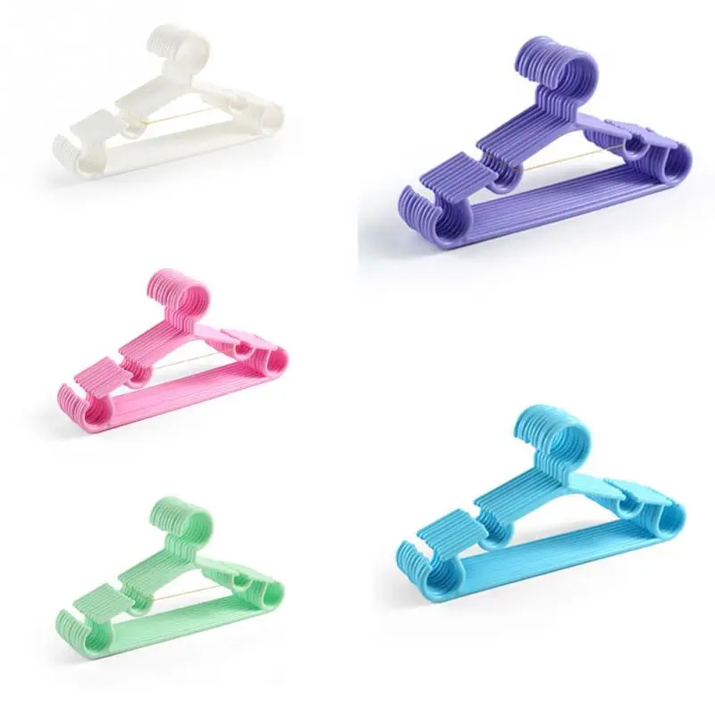 

Kids Clothes Hangers 10pcs/Lot Portable Multifunction Hook Design Outdoor Clothes Drying Rack for Children Plastic Baby Hangers