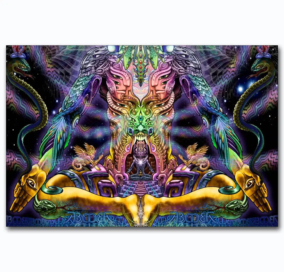 Hot New Psychedelic Trippy Visual God-Silk Art Poster Wall Sicker Decoration Gift