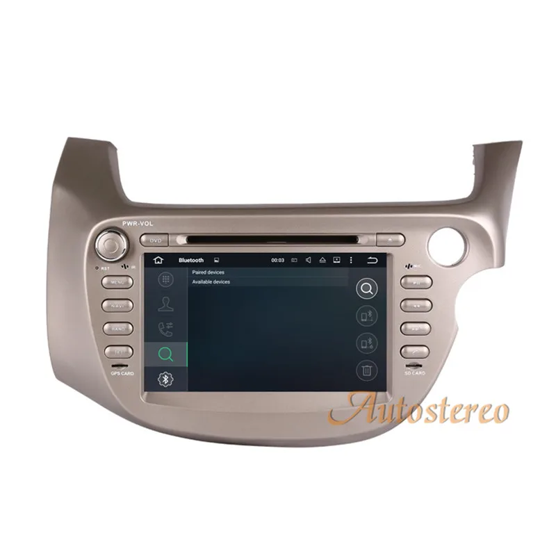 Sale Car CD DVD player Android 7.1 16GB 2GB Car GPS navigation for Honda Fit RHD 2007-2013 radio mirror link mp3 video player Golden 17