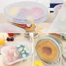 6 шт силикона свежего хранения уплотнение крышки крышка контейнер для хранения еды Крышка силиконовая пластиковая обертка