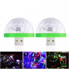Светодиодный USB автомобильный атмосферный светильник 5 в RGB Мини Романтический 3 Вт праздничный светильник s DJ музыкальная звуковая лампа для USB-C поверхности телефона Наслаждайтесь футболом
