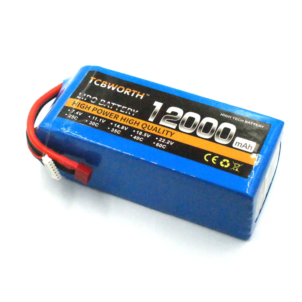 RC LiPo батарея 6S 22,2 V 12000mAh 25C для RC вертолета квадрокоптера автомобиля самолет, танк модели игрушек 6S RC батареи LiPo TCBWORTH