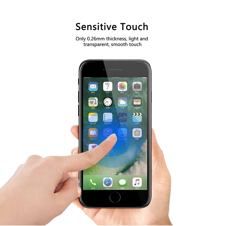 KINGXBAR for iPhone 7 8 Plus Screen Protector Anti Fingerprint Glass for iPhone 8 Glass On the for iphone 8 Plus Clear Full Film (8)