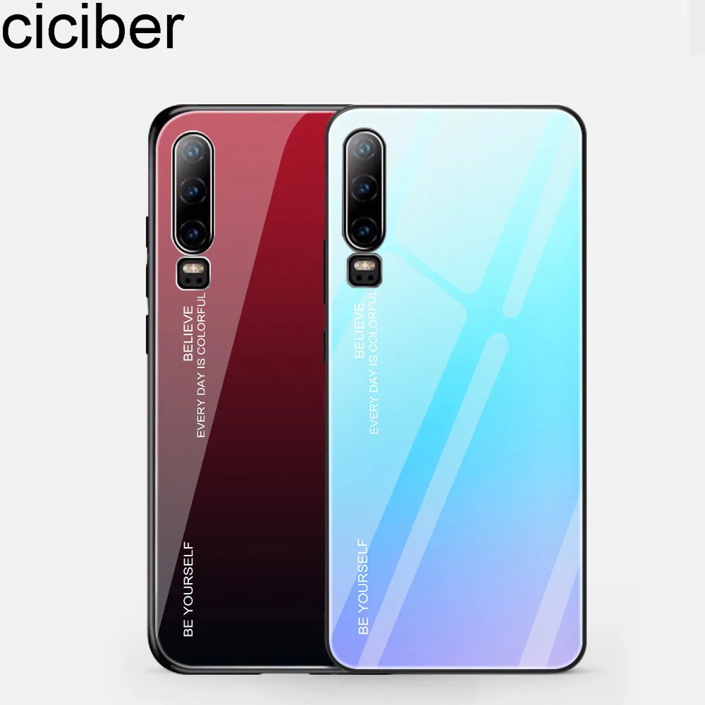ciciber Fashion for Huawei P30 Lite Mate 20 Pro Nova 3e 4e Glass Cases Back Cover P20 Case Funda Capa Coque |