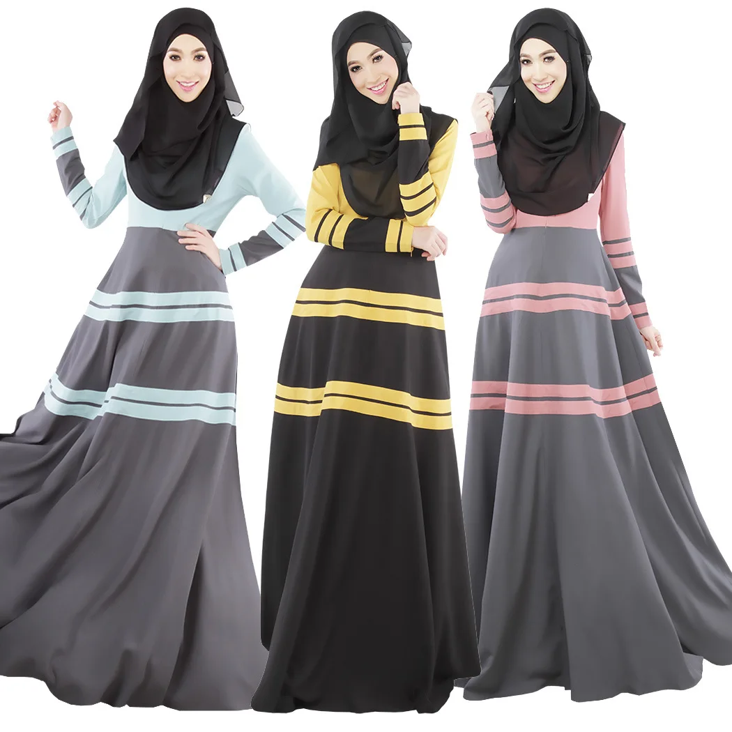 Модные мусульманские платья для девочек на свадьбу Малайзия длинное платье Костюмы для исламских Для женщин Дубай Абаи женские мусульманское платье Абая