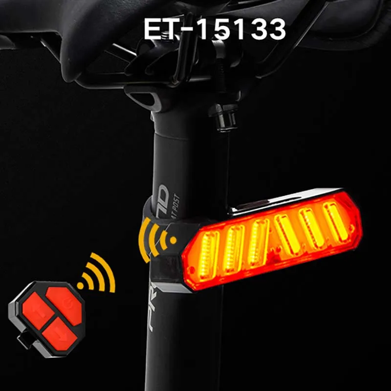 Clearance promend Wireless Bike light Brake Bicycle Rear Light laser tail lamp Smart USB Rechargeable Cycling Accessories Remote Turn led 1