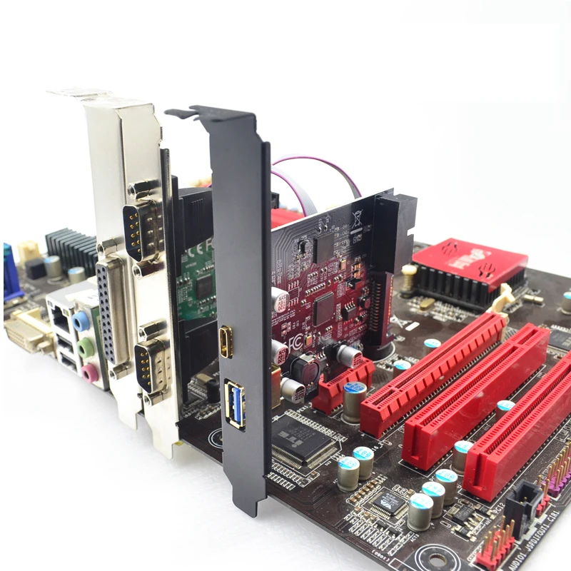 Карта расширения PCI E USB 3 0 внешний порт + 2 4a внутренний 19pin разъем SATA для быстрой
