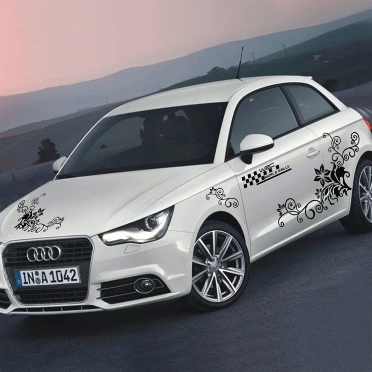 Прокат всего тела WRC Бабочка наклейки с цветами и декор для AUDI A4 B8 B9 A6 A3 Q3 Q5 TT A8 S3 S4 RS3