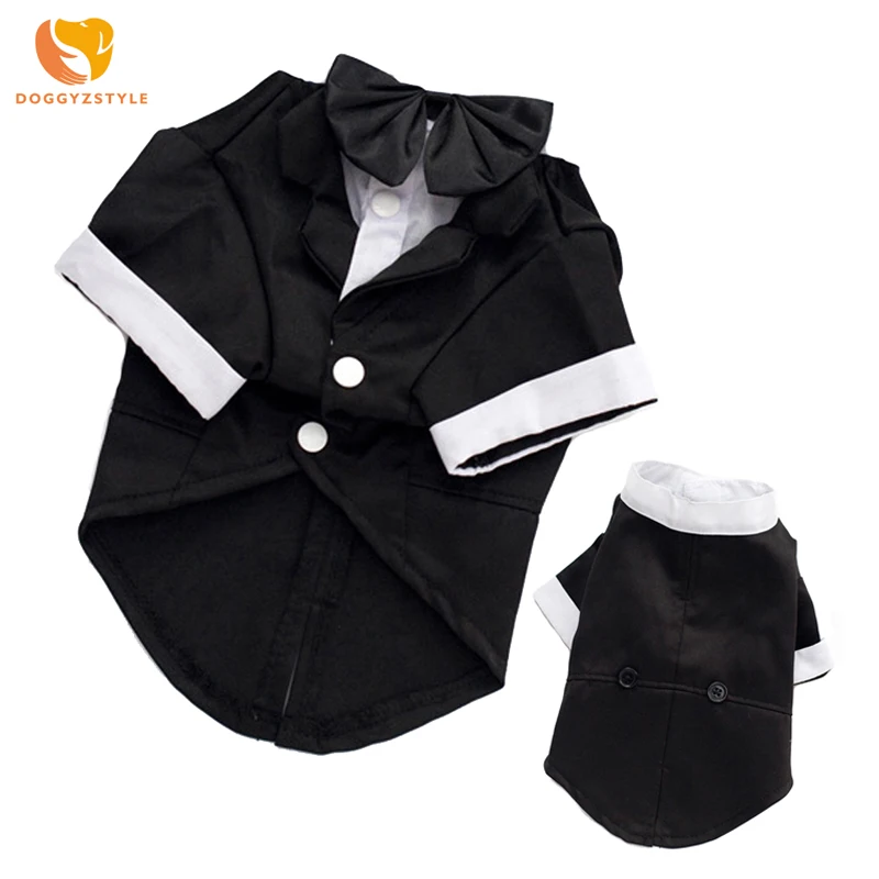 

New Pet Dog Clothes Puppy Cat Tuxedo Bow Tie Wedding Suit for Chihuahua Costumes Coat Spring Summer Dog Clothing DOGGYZSTYLE