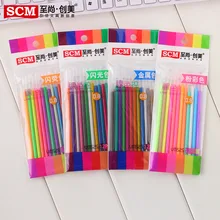 Новое поступление 12 цветная пуля заправка гелевая ручка повторная заливка Сменные школьные канцелярские принадлежности