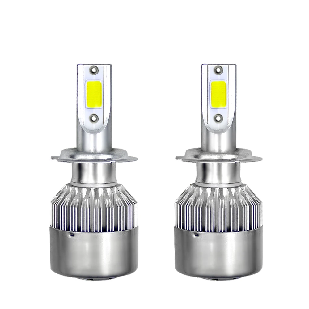 

H7 COB Car LED Headlights Bulbs 72W 7200lm IP68 Waterproof Auto Headlamp Led Light Bulb 12V 24V for VW Golf Skoda Hyundai Ford