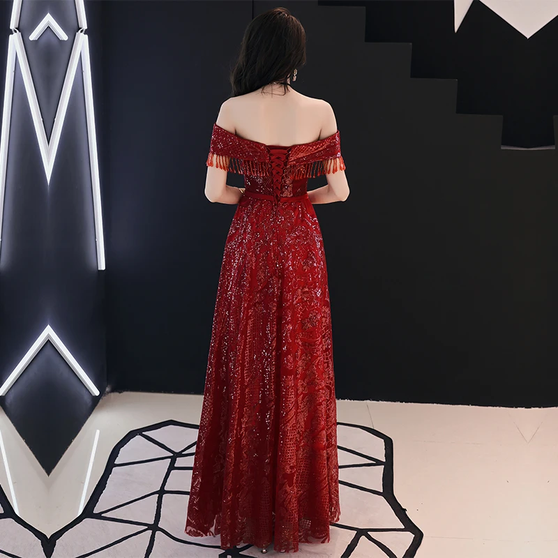 Халат De Soiree 2019 Abiye Вечерние платья Длинные Цвет красного вина вечерние со
