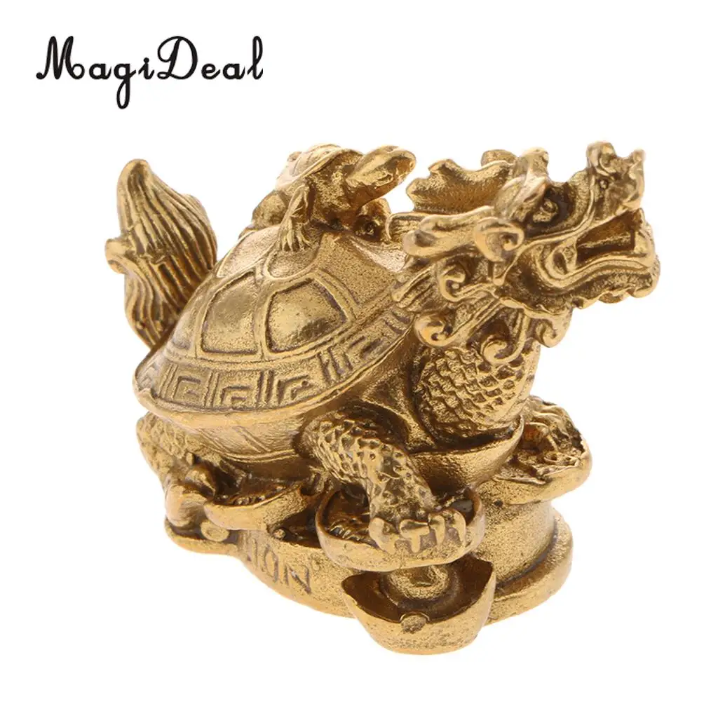 Feng Shui Wealth Prosperity Dragon Turtle Statue Lucky Wealth Ancient Coins Housewarming Congratulatory Gift