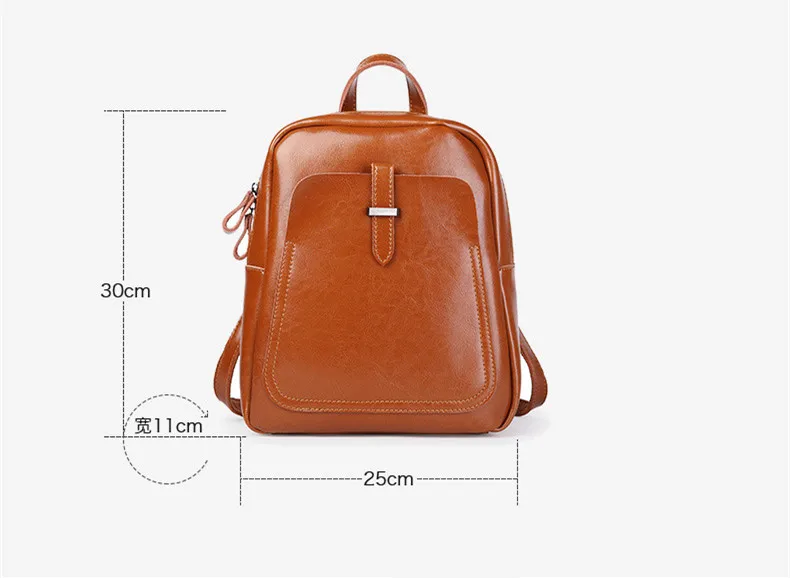 Oil wax leather women backpack (4)