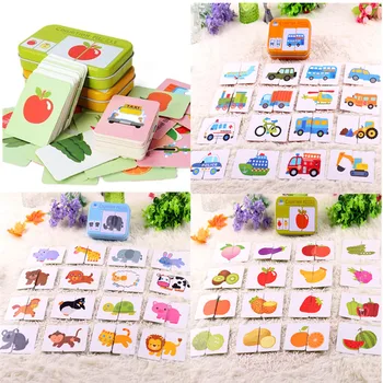 

kids montessori Educativos Fun English Word Pocket Flash Card Baby Learning Educational English table game Puzzle Match book