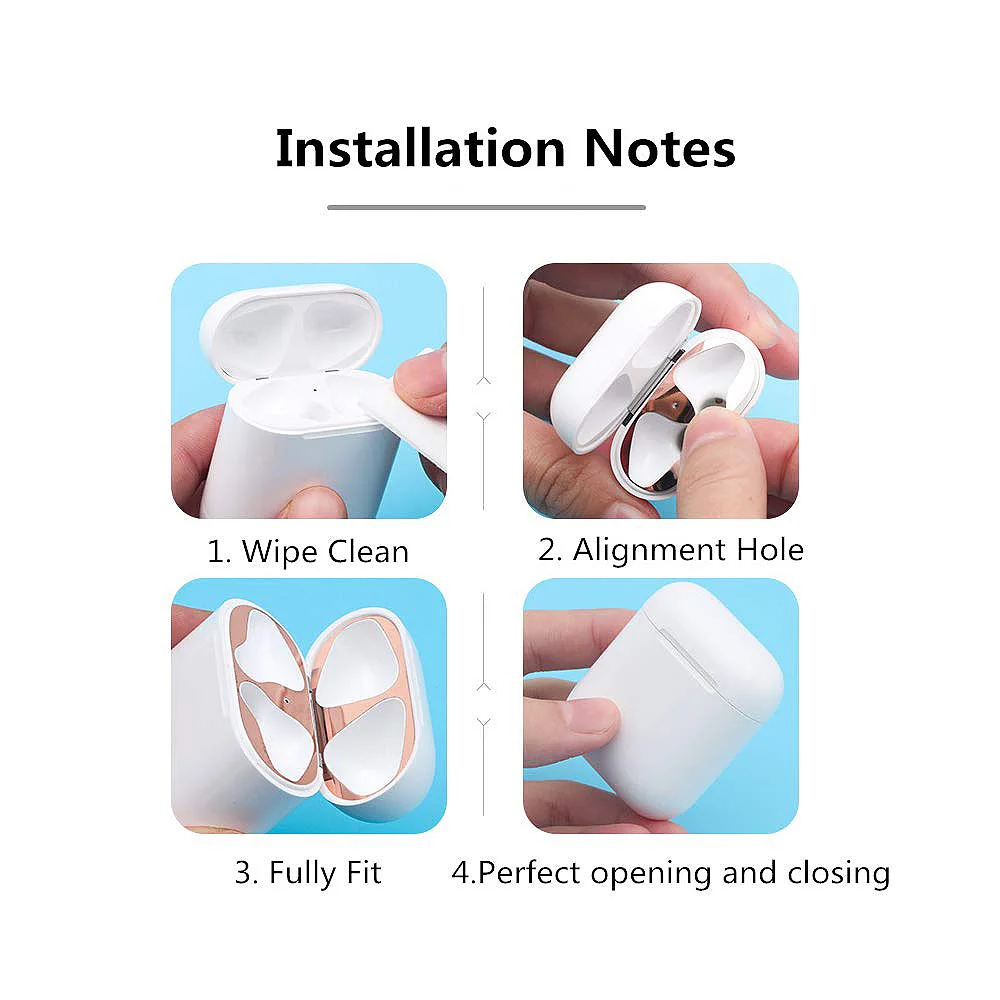 Металлическая пыль защитная наклейка для Apple AirPods ультратонкий Аксессуар