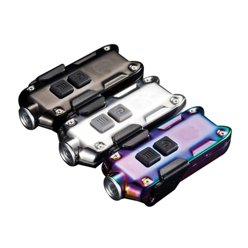 

Jiguoor 2017 TIP SS Stainless Steel Metallic Keychain Light Wih Clip USB Rechargeable Key Button Light Outdoor Travel MINI EDC