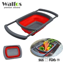WALFOS de Calidad ALIMENTARIA De Silicona Plegable Colador colador Fregadero Cesta embudo Cocina gadget de cocina cesta del filtro de Agua