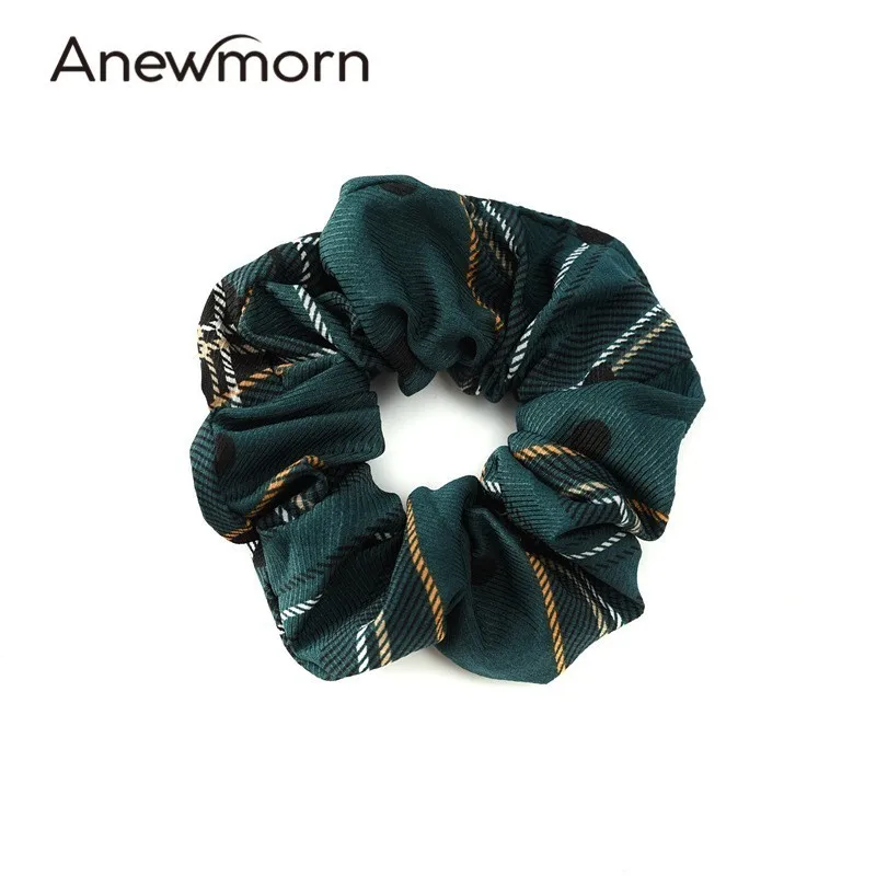 

Anewmorn Women Creative Plaid Striped Cotton Hairbands Lady Girl Fashion Ponytail Scrunchies Hair Accessories Headwear