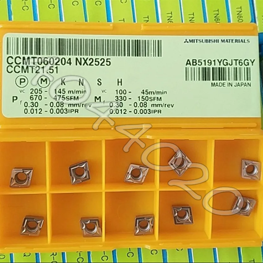 Твердосплавные вставки CCMT060204 NX2525 CCMT21.51 10 шт./корт.|Токарный инструмент| |