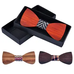 Модные Новые Дизайнерские однотонные деревянный галстук-бабочка для мужчин свадебные Бизнес классические деревянные галстуки-бабочки 3D
