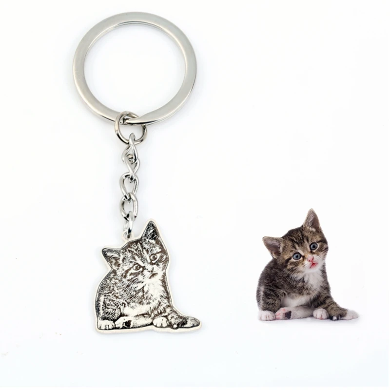 Изготовленное на заказ животное кошка собака фото серебряный кулон ожерелье выгравированное имя 925 Стерлинговое серебрянный кулон-медальон Ожерелье Женщины Мужчины Мемориал лучший подарок