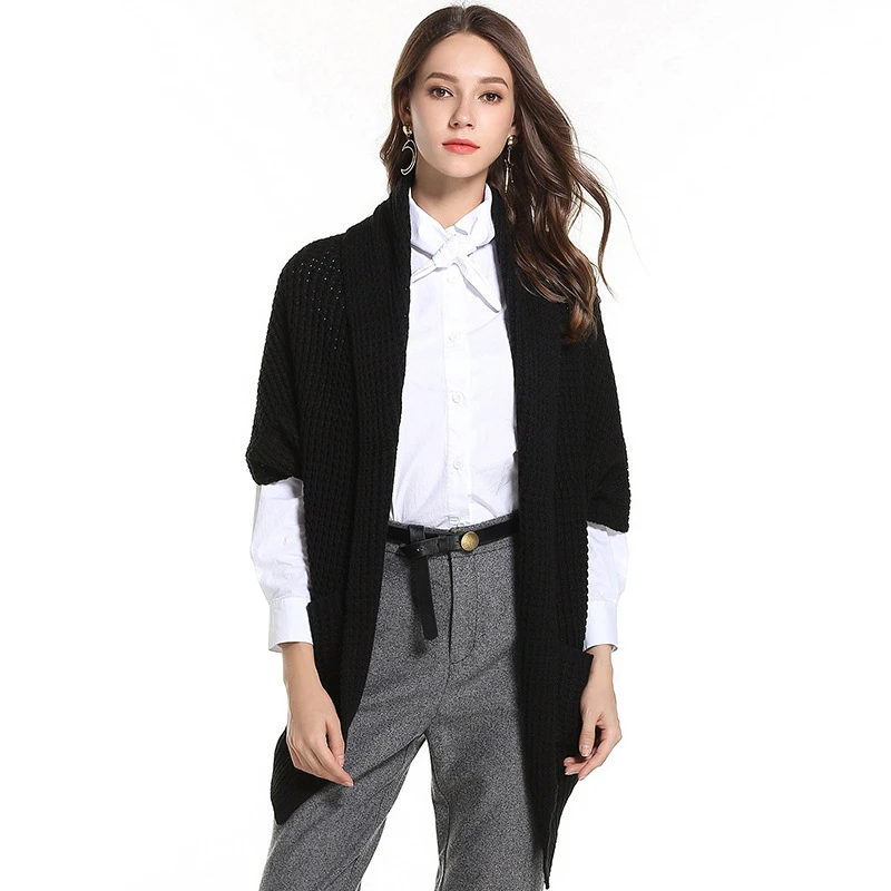 2018 Winter Female Cardigan Sweater Fashion Half Sleeve Solid Outwear Women Sexy Irregular Knitted WLD207 |
