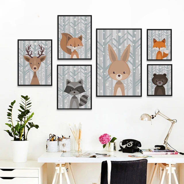 2019 Cute Animal Cartoon A4 Canvas Painting Art Print Poster Picture Wall Paintings Children Baby Bedroom Wall Decoration From Fashion Wallart 10 62