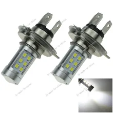 2X H4 9003 HB2 лампы высокой Мощность 21 SMD 2835 белый свет AC/DC 12-24 V фары, противотуманные фары, лампы лампочки Однолучевые высокой яркости