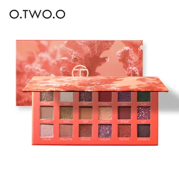 

O.TWO.O New Shimmer Eyeshadow Pallete 18 Colors Pigment Eye Shadow Palette Waterproof Easy to Wear Matte Make up Palette