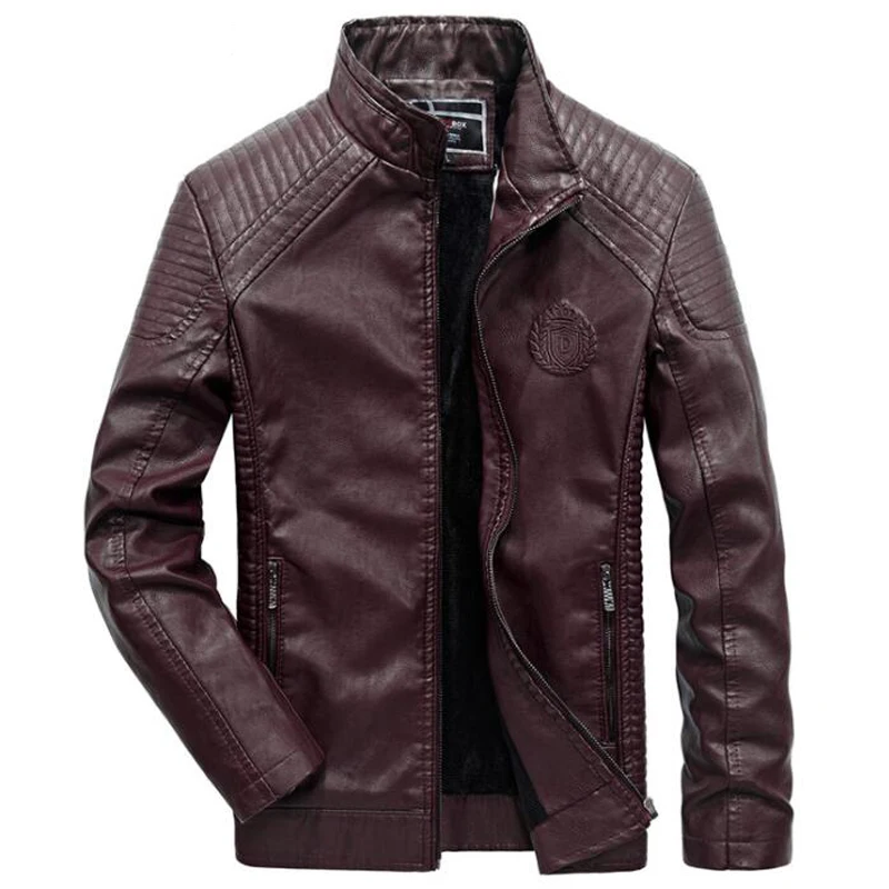 

PU Faux Leather Jacket Men Casual Slim Fit Autumn Winter Motorcycle Leather Jackets Mens Fashion Plus Size L- 5XL 6XL Warm Coats