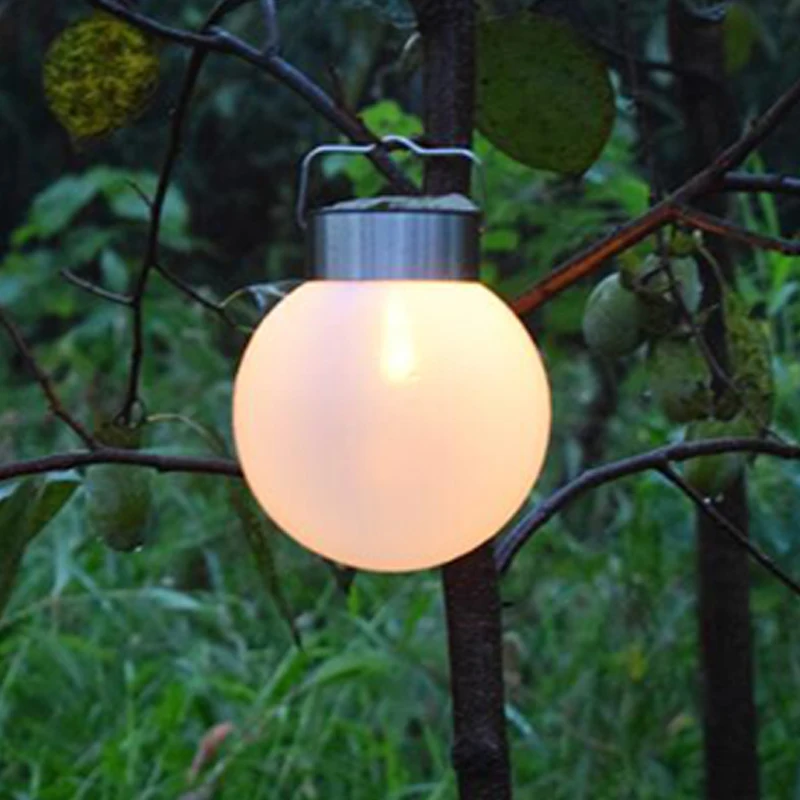 LED solar spherical flame light outdoor solar lights waterproof for garden decoration Intelligent light control Ball Hang Lamp (1)