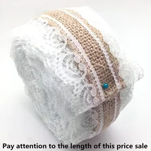 10m natural juta serapilheira hessian laço fita rolo + laço branco decoração do casamento vintage festa de natal artesanato decorativo aa8052